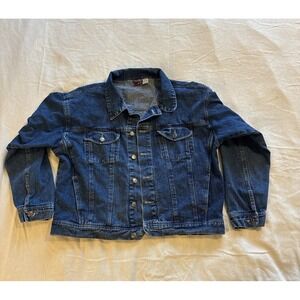 Marlboro Men's Racing Denim Jacket XL VTG 90s Classic Grunge Biker Western
